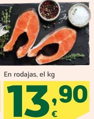 HiperDino Salmón fresco en rodajas oferta