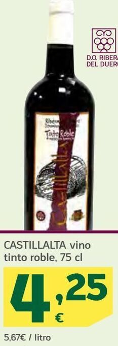 HiperDino Castillalta vino tinto roble oferta