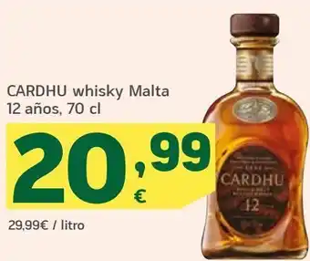 HiperDino Cardhu whisky malta 12 años oferta