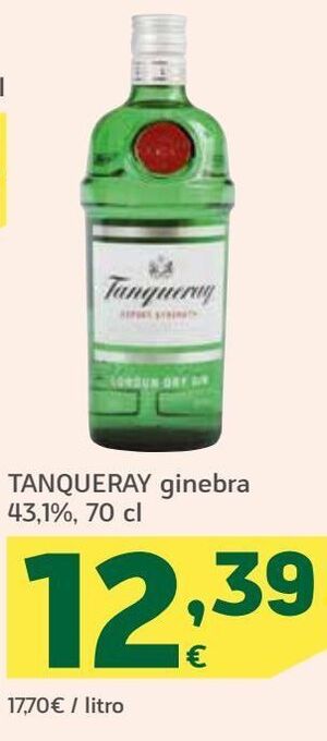 HiperDino Tanqueray ginebra 43,1% oferta