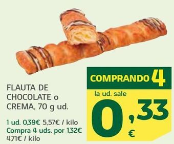 HiperDino Flauta de chocolate o crema oferta