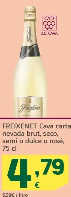 HiperDino Freixenet cava carta nevada brut, seco, semi o dulce o rosé oferta