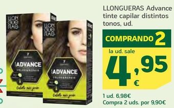 HiperDino Llongueras advance tinte capilar distintos tonos oferta