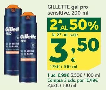 HiperDino Gillette gel pro sensitive oferta