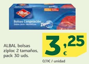 HiperDino Albal bolsas ziploc 2 tamaños oferta