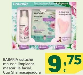 HiperDino Babaria estuche mousse limpiador, mascarilla facial, gua sha masajeadora oferta