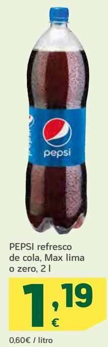 HiperDino Pepsi refresco de cola, max lima o zero oferta