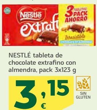 HiperDino Nestlé tableta de chocolate extrafino con almendra oferta