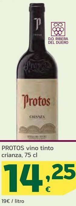 HiperDino Protos vino tinto crianza oferta