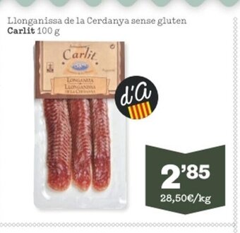 Sorli Llonganissa De La Cerdanya Sense Gluten Carlit 100 g oferta