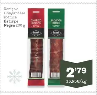 Sorli Xorico o Llonganissa Iberica Estirpe Negra 200 g oferta