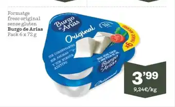 Sorli Formatge Fresc Original Sense Gluten Burgo De Arian oferta