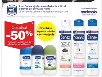 Sorli En Tota La Gamma De Desodorante Sanex oferta