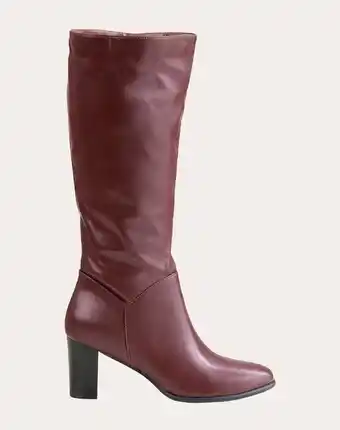 Naf Naf Botas altas con cremallera color granate oferta