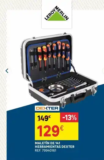 Bosch Merlin leroy dexter 149€ -13% 129€ maletín de 141 herramientas dexter ref. 79940161 i-u oferta