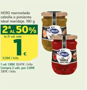 HiperDino Hero mermelada cebolla o pimiento ideal maridaje oferta