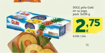 HiperDino Dole piña gold en su jugo oferta