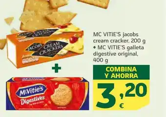 HiperDino Mc vitie's jacobs cream cracker + mc vitie's galleta digestive original oferta