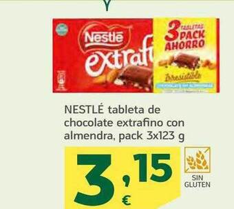 HiperDino Nestlé tableta de chocolate extrafino con almendra oferta
