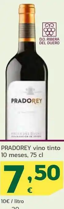 HiperDino Pradorey vino tinto 10 meses oferta
