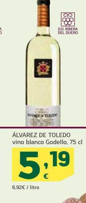 HiperDino Álvarez de toledo vino blanco godello oferta