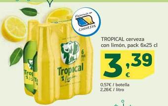 HiperDino Tropical cerveza con limón oferta