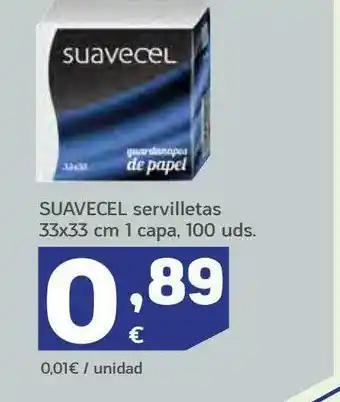HiperDino Suavecel servilletas 33x33 cm 1 capa oferta