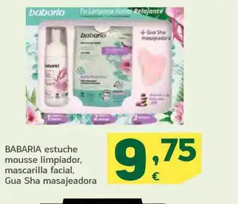 HiperDino Babaria estuche mousse limpiador, mascarilla facial, gua sha masajeadora oferta