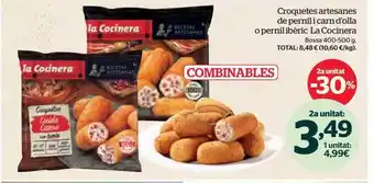 La Sirena Croquetes artesanas de pernil carn d'olla o pernil ibèric la cocinera bossa oferta