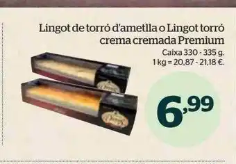 La Sirena Lingot de torró d'ametlla o lingot torró crema cremada premium caixa oferta