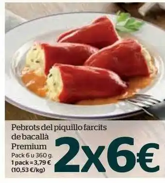 La Sirena Pebrots del piquillo farcits de bacallà premium pack 6 oferta