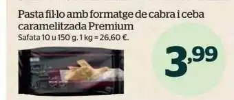 La Sirena Pasta fil-lo amb formatge de cabra i ceba caramelitzada premium safata oferta