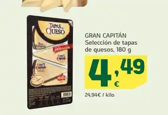 HiperDino Gran capitán selección de tapas de quesos oferta