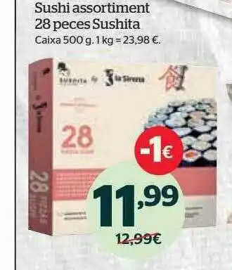 La Sirena Sushi assortiment 28 peces sushita caixa oferta
