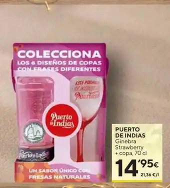 Caprabo Puerto de indias ginebra strawberry + copa oferta
