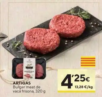 Caprabo Artigas burger meat de vaca frisona oferta