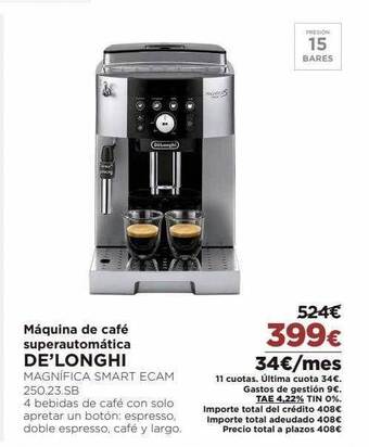 El Corte Inglés Máquina de café superautomática de'longhi oferta
