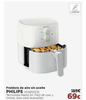 El Corte Inglés Freidora de aire sin aceite philips oferta