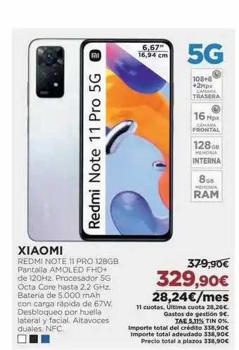 El Corte Inglés Xiaomi redmi note 11 pro 128gb oferta