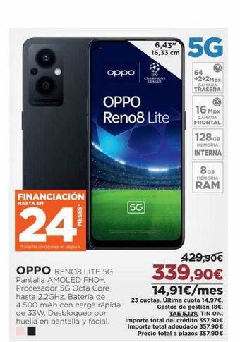 El Corte Inglés Oppo reno8 lite 5g oferta