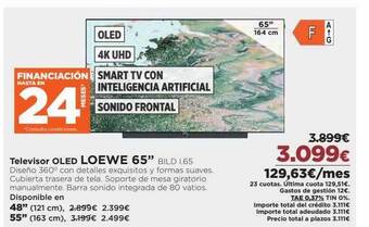 El Corte Inglés Televisor oled loewe 65 oferta