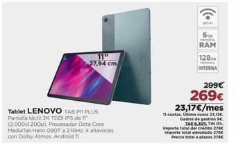 El Corte Inglés Tablet lenovo tab p11 plus oferta