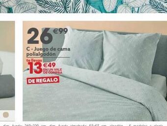 GiFi €99 c-juego de cama polialgodón te llevas €49 en un vale de compra de regalo oferta