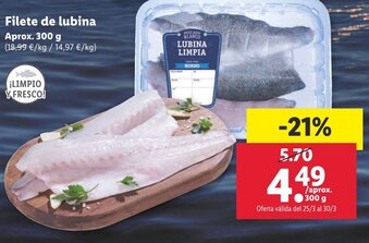 Lidl Filete de Lubina 300g oferta