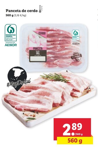 Lidl Panceta de Cerdo 560g oferta