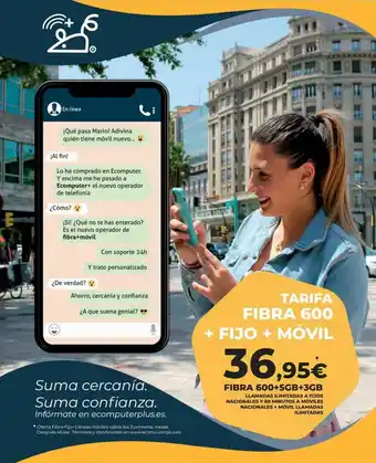 Tarifa Fibra 600+ Fijo+ Móvil