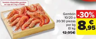 Carrefour Gambón 10/20 0 20/30 piezas por kg oferta