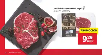Lidl Entrecot de Vacuno Raza Angus Aprox. 300g oferta