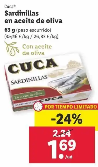 Lidl Sardinillas en aceite cuca oferta