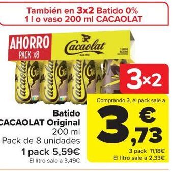 Carrefour Batido cacaolat oferta